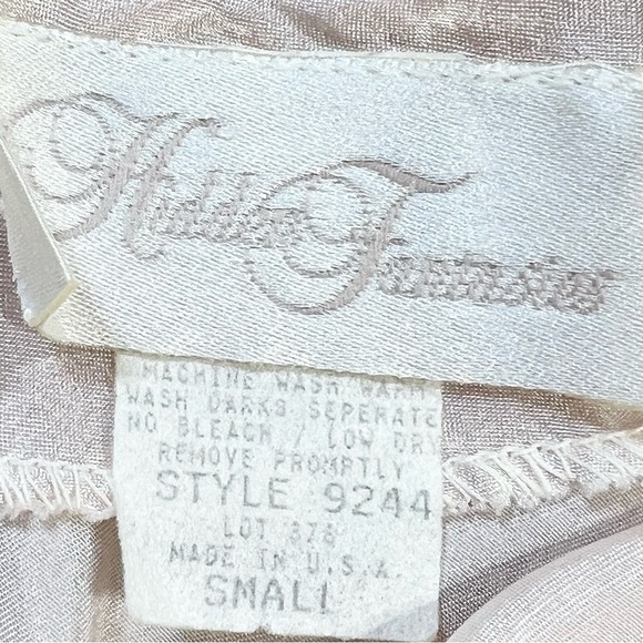 VINTAGE 80s pastel pink maxi nightgown ruffle floral coquette lingerie Victorian - Picture 13 of 16